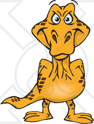 Clipart of a Happy Goanna Lizard - Royalty Free Vector Illustration
