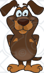 Clipart of a Happy Dachshund Dog Standing - Royalty Free Vector Illustration