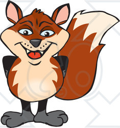 Clipart of a Happy Fox Standing - Royalty Free Vector Illustration