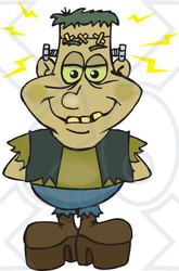 Clipart of a Happy Frankenstein - Royalty Free Vector Illustration