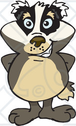 Clipart of a Happy Honey Badger - Royalty Free Vector Illustration
