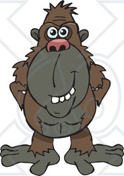 Clipart of a Happy Ape - Royalty Free Vector Illustration