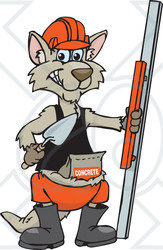Clipart of a Concrete Worker Kangaroo with Tools - Royalty Free Vector Illustration