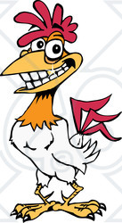 Clipart Illustration of a Smiling Handsome White Cock With A Gold Tooth