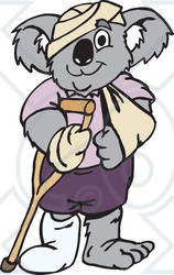 Clipart Illustration of an Accident Prone Koala With Bandages, Casts, Slings And Crutches