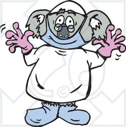 Clipart Illustration of a Koala Surgeon In Scrubs And Gloves