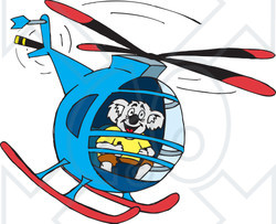 Clipart Illustration of a Koala Helicopter Pilot Flying