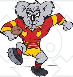 Clipart Illustration of a Koala Rugby Football Player
