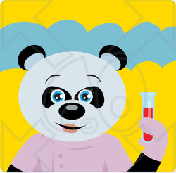 Clipart Illustration of a Giant Panda Scientist Bear Character