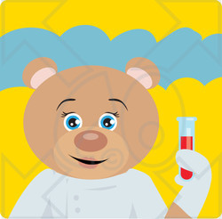 Clipart Illustration of a Teddy Bear Scientist Character