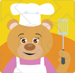 Clipart Illustration of a Chef Teddy Bear Character