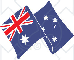 Clipart Illustration of a Waving Flag Of Australia