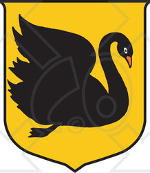 Clipart Illustration of a Black Swan Australian Coat Of Arms