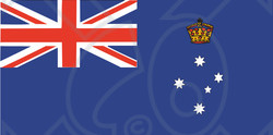 Clipart Illustration of a Red, White And Blue Flag Of Victoria With The Southern Cross Stars And Crown