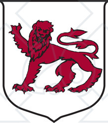 Clipart Illustration of a Tasmania Coat Of Arms With A Red Lion