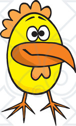 Clipart Illustration of a Long Beaked Yellow Chick