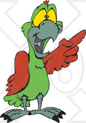 Clipart Illustration of a Green And Red Male Eclectus Parrot Laughing And Pointing