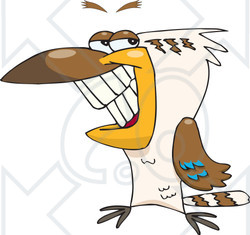 Clipart Illustration of a Handsome Grinning Kookaburra Bird
