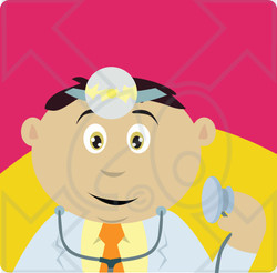 Clipart Illustration of a Mexican Doctor Man Holding A Stethoscope