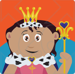 Clipart Illustration of a Royal Latin American Queen Holding A Staff