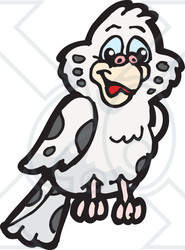 Clipart Illustration of a Spotted Cloned Bird With A Dalmatian Coat Pattern