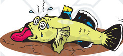 Royalty-Free (RF) Clipart Illustration of a Dying Goby Fish On Dry Land
