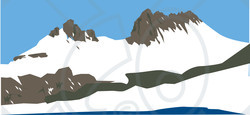 Royalty-Free (RF) Clipart Illustration of Cradle Mountain With Snow, Tasmania