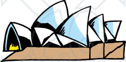 Royalty-Free (RF) Clipart Illustration of an Opera House