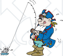 Royalty-Free (RF) Clipart Illustration of a Pirate Guy Fishing