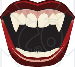 Royalty-Free (RF) Clipart Illustration of an Open Mount With Red Lips And Fangs