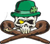 St Patricks Day Skull With Crossed Canes A Pipe Gold Eye And Leprechaun Hat