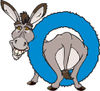 Happy Donkey In A Blue Ring