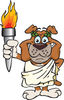 Olympic Games Bulldog Holding A Torch