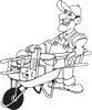 Black And White Friendly Handy Man Pushing Tools In A Wheel Barrow