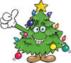 Happy Christmas Tree Giving a Thumb up