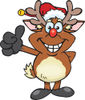 Happy Rudolph Christmas Reindeer Giving a Thumb up