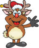 Happy Rudolph Christmas Reindeer Waving