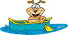 Sparkey Dog Paddling a Canoe