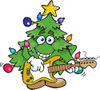 Happy Christmas Tree Playing an Electric Guitar