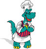 Tyrannosaurus Rex Chef In An Apron And Hat