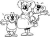 Black And White Coloring Book Page Outline Of A Pregnant Mother Koala Children
