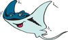 Clipart Illustration of a Happy Blue Stingray