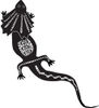 Black And White Aboriginal Frill Lizard Design