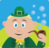 Caucasian St Patrick's Day Leprechaun Boy Smoking A Tobacco Pipe