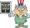 American Uncle Sam Radiologist Pointing To An Xray