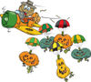 Scarecrow With Parachuting Pumpkins