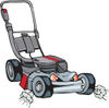 Royalty-Free (RF) Clipart Illustration of a Mean And Tough Lawn Mower Character