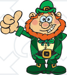 Clipart of a Happy Leprechaun Giving a Thumb up - Royalty Free Vector Illustration