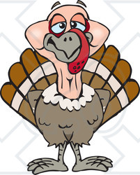 Clipart of a Happy Turkey Bird - Royalty Free Vector Illustration