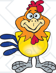 Clipart of a Happy Rooster - Royalty Free Vector Illustration